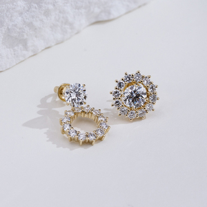 MSE-878 <span class=keywords><strong>Gioielli</strong></span> Speciali in Oro Massiccio 14k con Diamante Coltivato in Laboratorio 1CT D VS2, Due Tipi di Orecchini Personalizzati per Gioielleria 14k - Product Image 4
