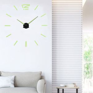 3D Luminous Wall <b>Clock</b> 47 Inch Acrylic DIY Frameless Quartz Watch Wall Sticker <b>Digital</b> <b>Clock</b> for Home Office Decoration - Product Image 4