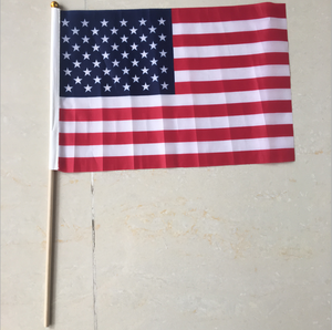 Buitenreclame Katoenen Vlag Vakantie Handvlag Houten Stok Reisbureaus Gemaakt Kwaliteit Zijde Plastic Nylon Satijnen Materialen - Product Image 3