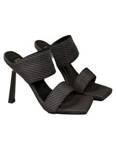 Nouvelles pantoufles tendance à talons fins pour femmes, style Versace, à bout carré - Product Image 3