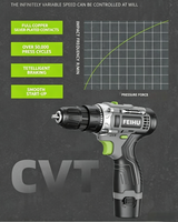 Perceuse électrique à double vitesse, perceuse à batterie au lithium, perceuse électrique sans fil professionnelle