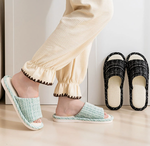 Chaussons d'été en coton et lin pour femmes, style petite fragrance, antidérapants, en lin <span class=keywords><strong>japonais</strong></span>, nouvelle collection, vente chaude - Product Image 5