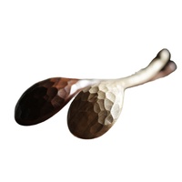 Cuillère à soupe en bois de style japonais avec motif de coquille de tortue Petite cuillère à riz créative pour enfants Ustensiles coréens