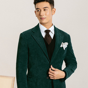 Nouveaux produits Costumes pour hommes <span class=keywords><strong>Costume</strong></span> Slim Fit à simple boutonnage pour <span class=keywords><strong>homme</strong></span> <span class=keywords><strong>Costume</strong></span> en velours côtelé Ensemble deux pièces - Product Image 4