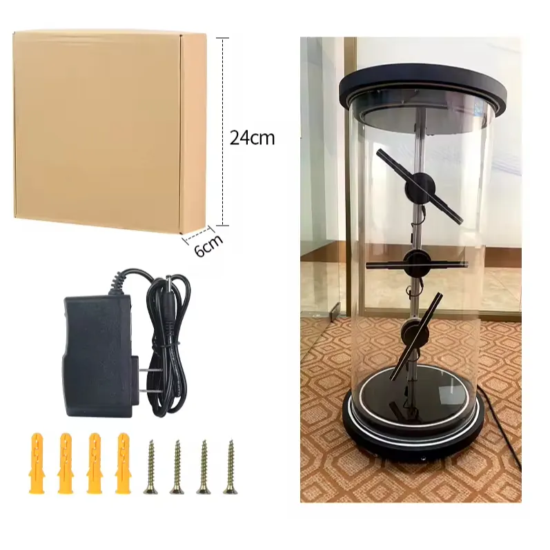 16.5 inch 42cm 384 led hologram projector 3d spinning holographic advertising air fan display