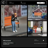 Ensemble de diorama miniature de arrêt de bus à l'échelle 1:64 pour assortiments de vente en ligne