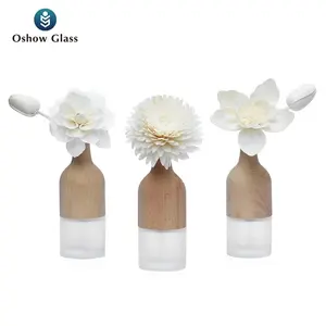 OSHOW 30毫升高品质浴室芦苇扩散器玻璃瓶与木盖香水挥发瓶