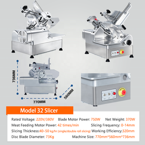 Rebanadora de Carne Automática Eléctrica, Cortadora de Alimentos para <span class=keywords><strong>Delicatessen</strong></span>, Cortadora de Verduras, Cuchilla y Carro Desmontables de Acero Inoxidable para Cocina - Product Image 6