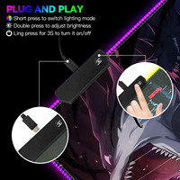 Tapis de souris LED imprimé avec des personnages de dessins animés de la série FLAME SNAKE, tapis de souris LED XL, 80 30, tapis de table de style japonais