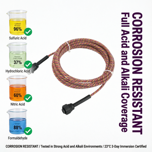 Câble de détection de fuites de liquides pour l'industrie chimique, détecteur de fuites d'eau, d'acides, d'alcalis et de fluoropolymères - Product Image 1
