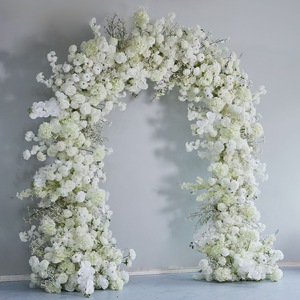 Arche de fleurs artificielles en soie blanches européennes mélangées pour mariages, Noël et événements du Nouvel An - Product Image 6