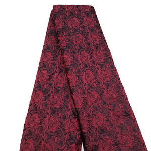 新设计奢华3D浮雕红黑玫瑰色织提花面料织锦纺织品服装服装JSD6429 - Product Image 2