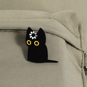 Spilla smaltata Black Cat Void Loading, spilla girevole a forma di cartone animato, distintivo da bavero, gioielli divertenti a forma di animale, vendita all'ingrosso - Product Image 3