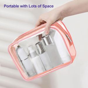 Organisateur de voyage pour articles de toilette, approuvé par la TSA, sac de maquillage transparent à fermeture éclair coloré - Product Image 2