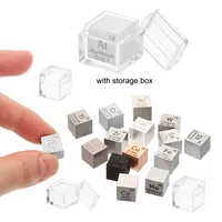 Ensemble de 15 cubes d'éléments métalliques modernes, cubes de densité, table périodique, collections d'éléments purs, cadeaux, loisirs, matériel de laboratoire