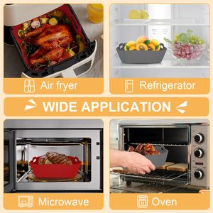 Wholesale <strong>Air</strong> <strong>Fryer</strong> <strong>Silicone</strong> Pot Food Grade Baking Tray Reusable <strong>Silicone</strong> <strong>Air</strong> <strong>Fryer</strong> Liners Square <strong>Air</strong> <strong>Fryer</strong> <strong>Basket</strong> - Product Image 2