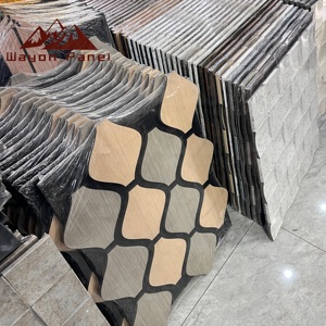 Panneau acoustique en bois <span class=keywords><strong>de</strong></span> chêne noir Wayon, panneau mural insonorisant, fond en feutre polyester pour bureau moderne - Product Image 4