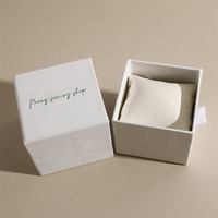 Boîte à montres en carton de luxe personnalisée avec logo, petit tiroir, coussin intégré, style simple, pour vente en gros