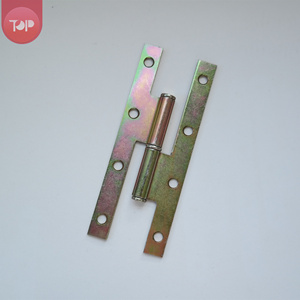 مفصلات حمام فولاذية S11025 بزوايا مربعة مطلية بالزنك الأصفر، <span class=keywords><strong>4</strong></span> فتحات، سمك 3 مم، زاوية فتح 180 درجة - Product Image 1