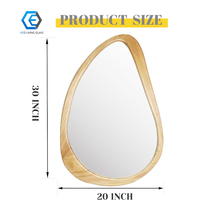 Vente de gros Miroir moderne irrégulier asymétrique à cadre en bois personnalisé