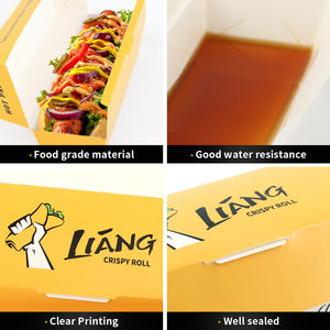 Boîte à hot-dogs personnalisée pour restauration rapide, emballage en papier biodégradable avec logo pour hamburgers, <span class=keywords><strong>frites</strong></span>, salades et sushis - Product Image 3