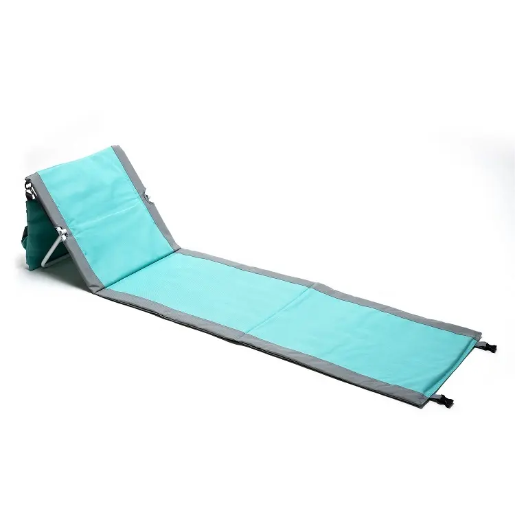 Housse de chaise de plage pliante inclinable légère personnalisée pour l'extérieur Tapis de plage portable Chaise longue