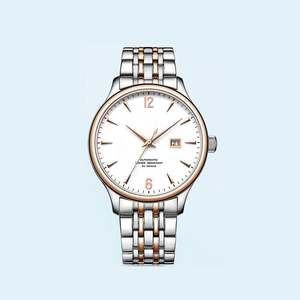 Montre en or en gros pour homme, cadeau d'affaires de luxe, montre mécanique automatique avec date, bracelet en acier inoxydable - Product Image 3