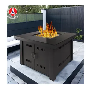 2021 Popular Decorative Safety Garden Outdoor Gas Propane Butane Fire Pit Table With Glass Rock//