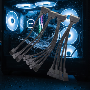 PC 冷却风扇分线器集线器线束，SATA 4 针 PWM 500 毫米 24AWG 全铜电缆，IP65 防水，适用于游戏电脑机箱 - Product Image 2