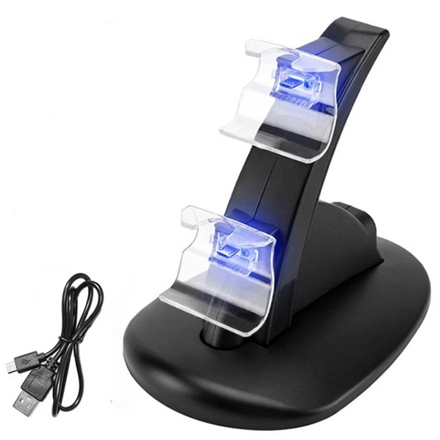 Controller Charger Dock LED Dual USB PS4 Charging Stand Station Cradle for Sony PS4 / PS4 Pro /PS4 Slim Controller