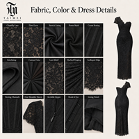 Fabricant OEM/ODM de robes de soirée longues moulantes à une épaule en dentelle florale noire pour femmes