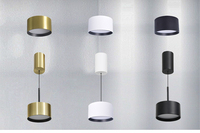 Plafonnier et suspension LED cylindriques modernes avec abat-jour en acrylique, lampe en aluminium alimentée par courant alternatif pour chambre et couloir