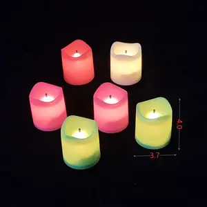 Colorful Flameless Flickering LED Tea Lights Battery Operated Realistic LED Votive Candle Lights for Christmas