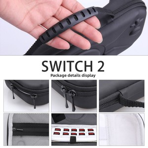 Nouvelle <span class=keywords><strong>Nintendo</strong></span> <span class=keywords><strong>Switch</strong></span> 2 de deuxième génération, étui de transport en EVA en forme de O, accessoire de jeu, boîte de rangement portable en cuir texturé, noir - Product Image 3