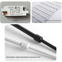 Suspension LED Commerciale Rotative à 360°, Hauteur Réglable, en Fer, pour Plafond, Style Moderne, Restaurant, Bureau, 3000K-6000K, Garantie 2 Ans