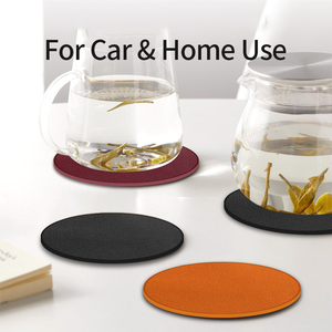 Sottobicchieri Universali in Pelle per Auto Disponibili in Fabbrica, Logo Personalizzabile, Tappetini Antiscivolo e Resistenti al Calore per Auto e Casa - Product Image 4