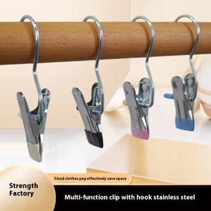 Wholesale Single Tier Seamless <b>Plastic</b> Clothing Organizer with Strong <b>Hook</b> Clip for Pants Socks Pantyhose - Product Image 2