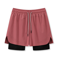Logo personnalisé Gym Wear Cross Fit Shorts Mens Fitness Workout Short de sport de course avec short de compression intérieur pour hommes