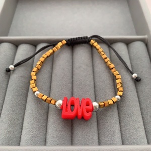 Pulsera de cuentas de dados única, pulsera de oso agradable ajustable para hombres y mujeres, pulsera con letras <span class=keywords><strong>loce</strong></span> de alta calidad, para hombre y mujer - Product Image 6