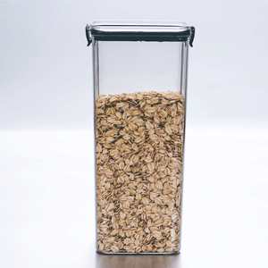 Dust Resistant square Transparent Plastic sealed Jar Food Grade Kitchen <b>Storage</b> <b>Box</b> for Grains Dry Goods Tidying - Product Image 5