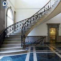 Kit d'escalier extérieur en acier de type Z haut de gamme, sur mesure, avec marches en métal noir thermolaqué pour escalier commercial extérieur
