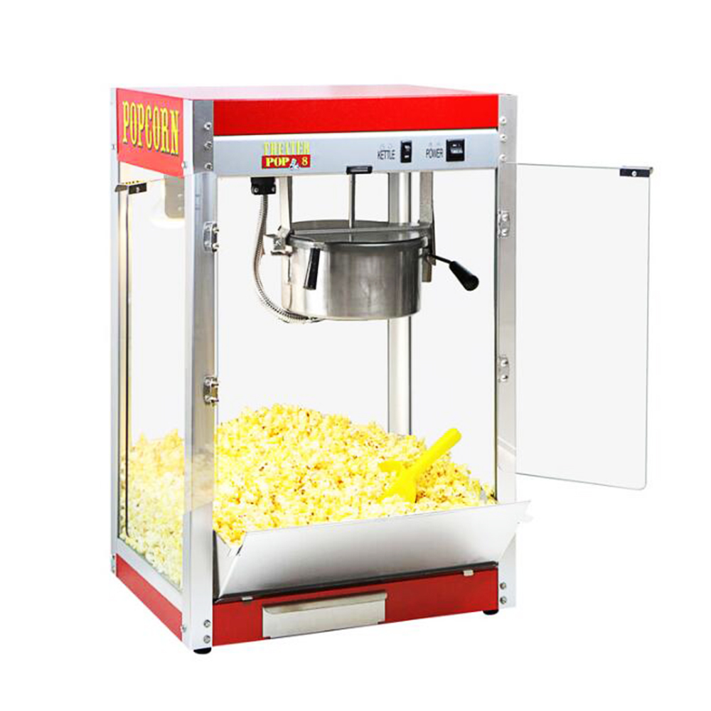 Commercial Popcorn Machine Red Mini Microwave Snack Machines for Street Outdoor Food