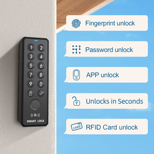 Kỹ thuật số nhà thông minh khóa với app điều khiển vân tay & mật khẩu mở khóa cho cửa gỗ thẻ nhớ lưu trữ tùy chọn IP65 không thấm nước - Product Image 1