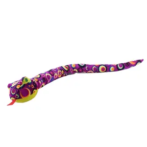 Latest Hot selling custom plush animal toy purple snake fashion cute soft stuffed plush snake keychain plush toy
