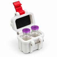 Boîte de rangement en plastique rigide personnalisée pour flacons PETG de 3 ml à deux emplacements, avec insert en mousse et boucle, fournisseur OEM en gros avec logo