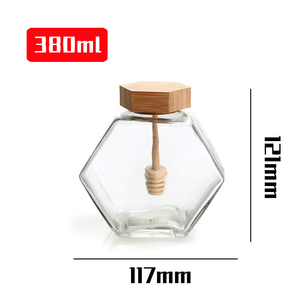 <span class=keywords><strong>Pot</strong></span> en verre hexagonal <span class=keywords><strong>vide</strong></span> en gros avec couvercle en bois et cuillère, rechargeable, pour cosmétiques, <span class=keywords><strong>mini</strong></span> - Product Image 6
