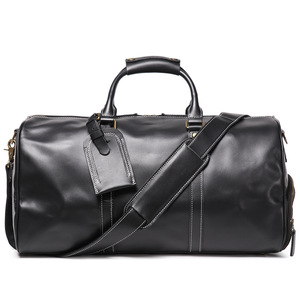 Bolsa de Viaje Vintage de Cuero Genuino con Compartimento para Zapatos, Bolsa de Lona de Cuero Crazy Horse para Hombre - Product Image 4