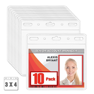 Venta al por mayor exposición de negocios Topload insignia de nombre claro suave Horizontal Pvc Tarjeta de Identificación insignia - Product Image 1