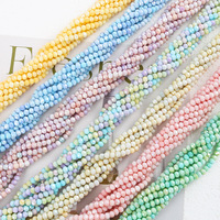 Listo para enviar: Cuentas de cristal facetadas de 4 mm teñidas con agua, estilo Monet Garden Picasso, rondelle espaciador para pulseras y collares DIY