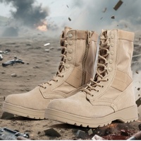 BAEWOON TB55 Bottes tactiques d'extérieur unisexe de haute qualité en cuir suédé, bottes de travail montantes, bottes de randonnée, bottes d'entraînement Delta Desert